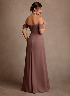 Azazie Amherst vestidos de madre de la novia Vestido de Expresado de Gasa de Corte en A con Vestidos sin tirantes image3