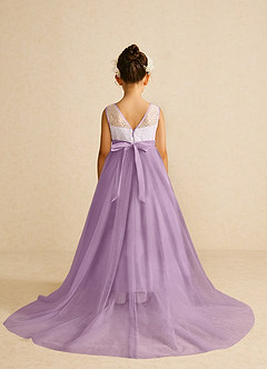 Azazie Tay Flower Girl Dresses Wisteria A-Line Sequins Tulle Dress image2