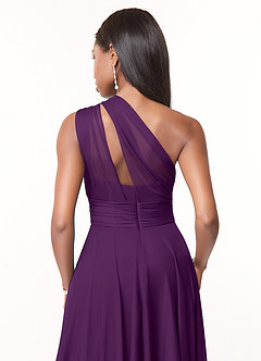 Azazie Charlize Jurken voor bruidsmeisjes Jurk van Mesh met A-Lijn One-Shoulder Druif image4