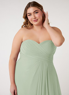 Azazie Arabella Allure Robes de demoiselle d'honneur Robe Trapèze Convertible en Mousseline de soie Encolure en Forme de Cœur Vert Sauge image18