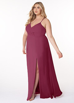 Azazie Everleigh Bridesmaid Dresses Mulberry A-Line Sweetheart Pleated Chiffon Dress image11