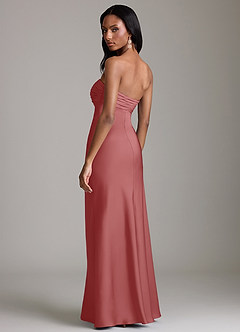 Azazie Saylor Jurken voor bruidsmeisjes Jurk van Stretch Satijn met Zeemeermin Strapless Antieke Roos image5