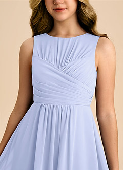 Azazie Skyla Junior A-Linie Plissee Chiffon Kleid Lavendel image7