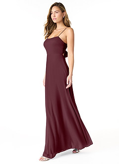 Azazie Rae Bridesmaid Dresses Cabernet A-Line Bow Mesh Dress image4