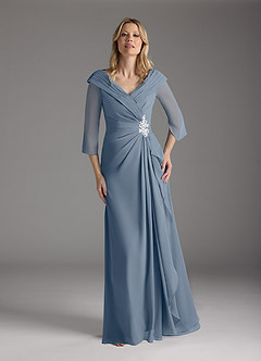 Azazie Jaycee Kleider für die Brautmutter A-Linie Chiffon Kleid Zwielichtviolett image5