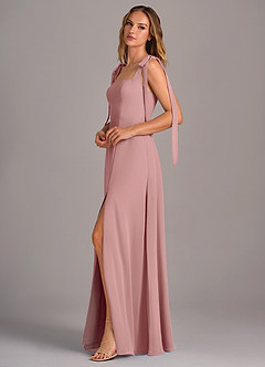 Azazie Debra Bridesmaid Dresses Dusty Rose A-Line with Pockets Chiffon Convertible Dress image4