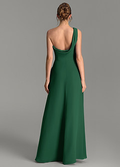 Azazie Thea Jurken voor bruidsmeisjes Jurk van Chiffon met A-lijn One-shoulder Donkergroen image2