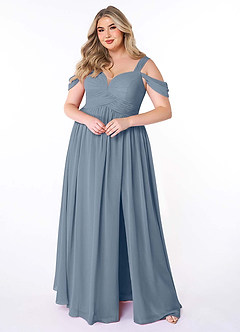 Azazie Lianne Bridesmaid Dresses Twilight A-Line Off the Shoulder Chiffon Dress image8