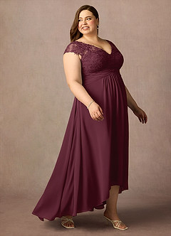 Azazie Irmeli Kleider für die Brautmutter A-Linie Spitze Chiffon Kleid Cabernetrot image10