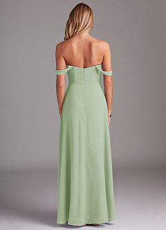 Azazie Aaron Final Sale Dusty Sage A-Line Off the Shoulder Chiffon Convertible Dress image3