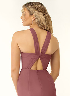 Azazie Rue Brautjungfernkleider A-Linie Halter Chiffon Kleid Amethyst image2