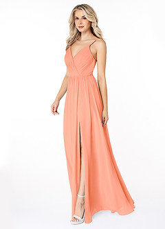 Azazie Gracie Bridesmaid Dresses Sunset A-Line Pleated Chiffon Dress image4