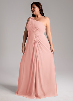 Azazie Brooke Bridesmaid Dresses Rosette A-Line One Shoulder Chiffon Dress image12