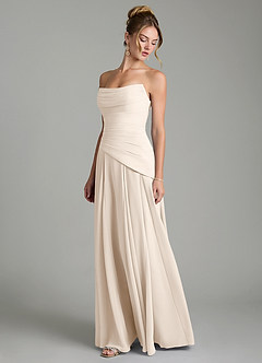 Azazie Gabriela Bridesmaid Dresses White Alabaster A-Line Corset Chiffon Dress image6