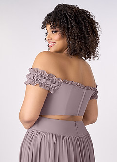 Barbie ♥ Azazie Bridesmaid Dresses Dusk A-Line Off the Shoulder Chiffon Convertible Dress image12
