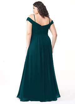 Azazie Audrianna Robes de demoiselle d'honneur Robe Trapèze Convertible en Mousseline de soie Schulterfrei gerafft Vert Pin image8