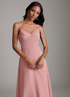 Azazie Kali Bridesmaid Dresses Dusty Rose A-Line Pleated Chiffon Dress image5