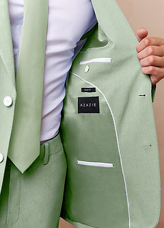 front James Dusty Sage Structured Stretch Suit Jacket