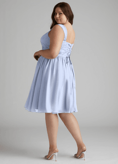 Azazie Angie Brautjungfernkleider A-Linie Korsett Chiffon Kleid Eis image12