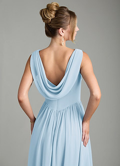 Azazie Novi Bridesmaid Dresses Sky Blue A-Line Pleated Chiffon Dress image2
