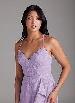 Azazie Naeem Robes de demoiselle d'honneur Robe Trapèze en Blumen-Burnout Lilas image6