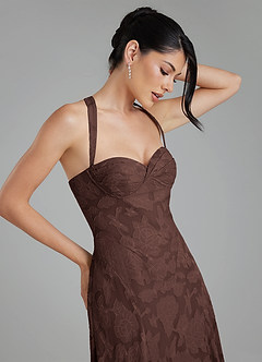 Azazie Bea Bridesmaid Dresses Ganache A-Line Corset Floral Burnout Dress image3