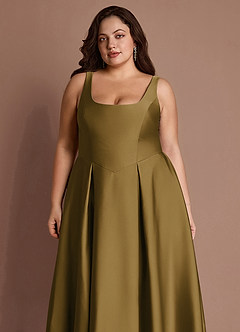 Olivia Martini Green Pleated Midi Dress image6