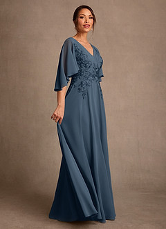Azazie Tilda Mother of the Bride Dresses Neptune A-Line Lace Chiffon Dress image3