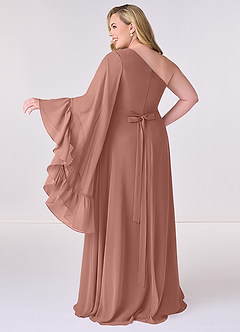 Barbie ♥ Azazie Bridesmaid Dresses Cedar Rose A-Line Long Sleeve Chiffon Dress image8