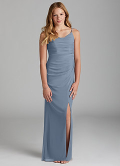 Azazie Deandra Junior Etui Gittergewebe Kleid Zwielichtviolett image1