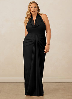 Christian Siriano Bridal for Azazie 1018 Bridesmaid Dresses Cowl Neck Mesh Sheath Dress image15