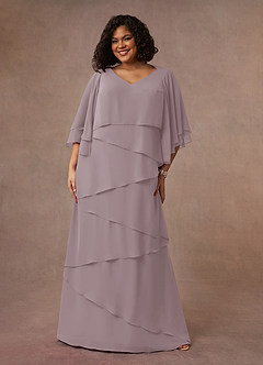 Azazie OHara Mother of the Bride Dresses Dusk A-Line V-Neck Chiffon Dress image10