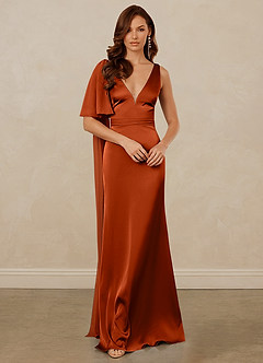 Christian Siriano Bridal for Azazie 1011 Bridesmaid Dresses Paprika Mermaid Bow Stretch Satin Dress image3