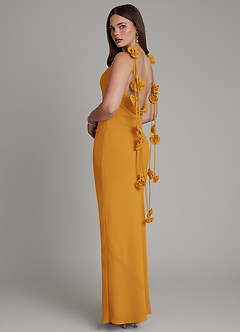 Azazie Kalico Bridesmaid Dresses Butterscotch Mermaid Pleated Chiffon Dress image8