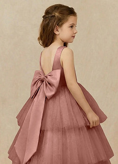 Azazie Margie Flower Girl Klänningar Klä A-Line i Tyll Rosett image5