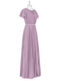Azazie Kara Modest Bridesmaid Dresses A-Line Pleated Chiffon Floor-Length Dress image9