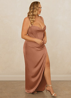 Christian Siriano Bridal for Azazie 1017 Bridesmaid Dresses Bronzer Sheath Sweetheart Neckline Stretch Satin Dress image12