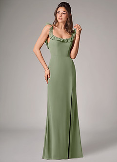 Azazie Callie Bridesmaid Dresses Pistachio Mermaid Side Slit Chiffon Convertible Dress image3