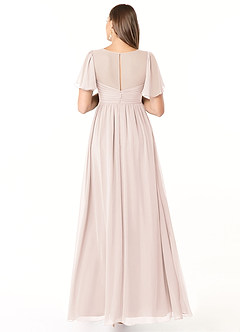 Azazie Verna Maternity Bridesmaid Dresses A-Line V-Neck Ruched Chiffon Floor-Length Dress image2