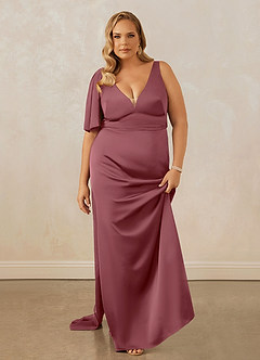 Christian Siriano Bridal for Azazie 1011 Bridesmaid Dresses Desert Rose Mermaid Bow Stretch Satin Dress image16