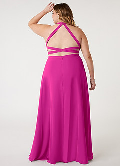 Azazie Clarice Jurken voor bruidsmeisjes Jurk van Chiffon met A-Lijn Houder Fuchsia image9