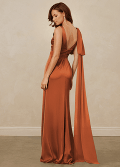 Christian Siriano Bridal for Azazie 1011 Brautjungfernkleider Meerjungfrau-Linie Schleifen Stretch-Satin Kleid Kanel image9