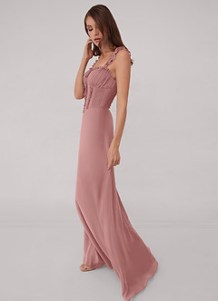 Barbie ♥ Azazie Bridesmaid Dresses Dusty Rose A-Line Sweetheart Neckline Chiffon Dress image3