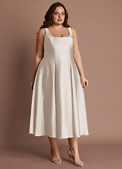 Olivia Cream Pleated Midi Dress image10