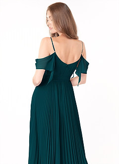 Azazie Lyney Jurken voor bruidsmeisjes Jurk van Chiffon met A-Lijn Off the Shoulder Pijnboom image5