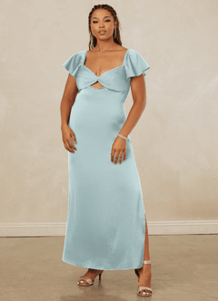 Christian Siriano Bridal for Azazie 1005 Bridesmaid Dresses Mist Sheath Sweetheart Neckline Stretch Satin Dress image9