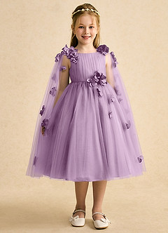 Azazie Staria Flower Girl Dresses Wisteria Ball-Gown Ruched Tulle Dress image6