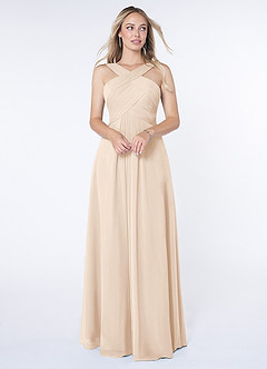 Azazie Kaleigh Bridesmaid Dresses White Alabaster A-Line Pleated Chiffon Dress image5