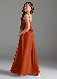 Azazie Alia Junior Burnt Orange A-Line Pleated Chiffon Dress image5