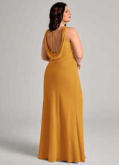 Azazie Rylina Bridesmaid Dresses Butterscotch Mermaid Pleated Chiffon Dress image11